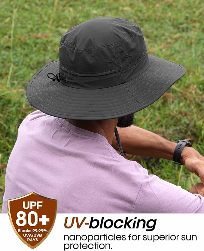 FURTALK Sun Hats for Women with Ponytail Hole Men Beach Hiking UPF 80+ Foldable Hiking Summer UV Protection Bucket Hats