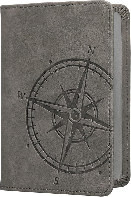 kwmobile Registration and Insurance Holder - Car Document Holder for Vehicle Documents and Cards - PU Leather with Design - Grey