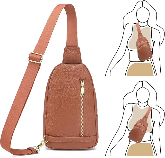 INICAT Crossbody Sling Bags Fanny Packs Valentine's Day Gifts Vegan Leather Travel Vacation Essentials Purses Women