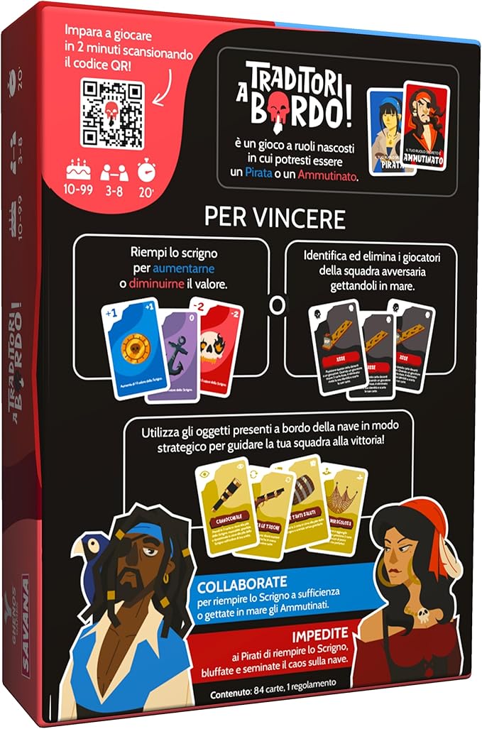 SAVANA Traitors Aboard - Award Winning Secret Identity Party Game - Fun, Bluffing and Betrayal | Easy to Learn, 15-Minute Round | Popular Games for 3-8 Players - Ages 10+