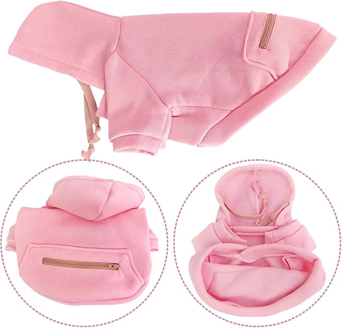 Jecikelon Pet Dog Cold Weather Coat with Pocket Winter Dog Hoodie Warm Puppy Clothes for Small Dogs Chihuahua Clothing (Pink2, X-Large)