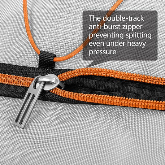 110L Expandable to 140L 32” Foldable Oxford Soft-Sided Rolling Duffle Bag with 2 Heavy-Duty Wheels,3 Large Compartments,Adjustable Shoulder Strap and Attached Organizer Pouch,Grey