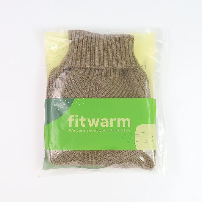 Fitwarm Thermal Knitted Dog Sweater Doggy Winter Coat Pet Clothes Doggie Turtleneck Jacket Puppy Outfits Cat Sweatsuit Sage Green XX-Large