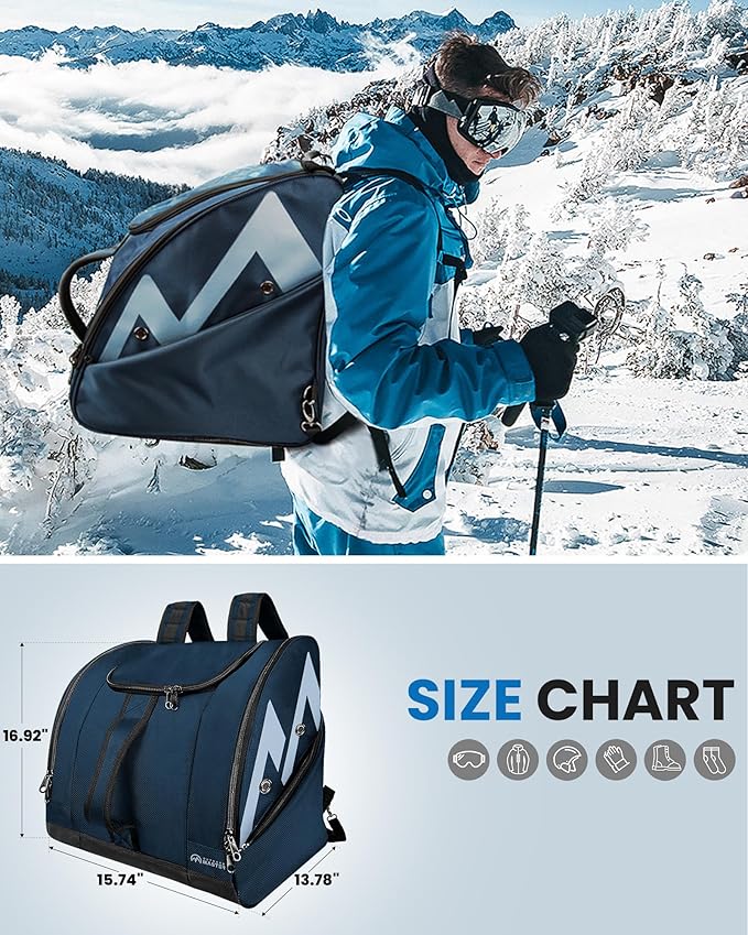 OutdoorMaster Boot Bag - 50L Ski Boots and Snowboard Boots Bag, Excellent for Travel with Waterproof Exterior & Bottom - for Men, Women and Youth