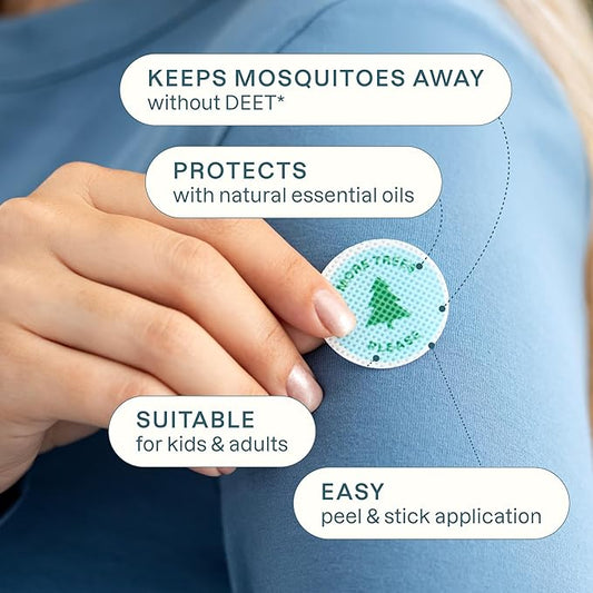 Cliganic Mosquito Repellent Stickers (180 Pack) - Camping Patches for Kids & Adults, Natural DEET-Free, Essential Oil Infused
