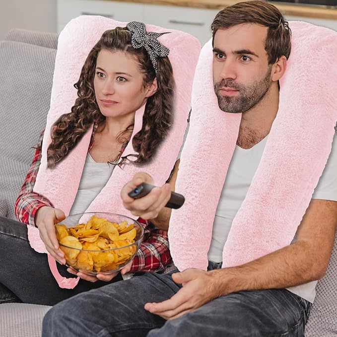 2 Pcs Travel Pillow Car Sleeping Kid Neck U Shaped for The Back Seat Adults Children Head and Body Support Long Distance Journey Accessories (Light Pink)