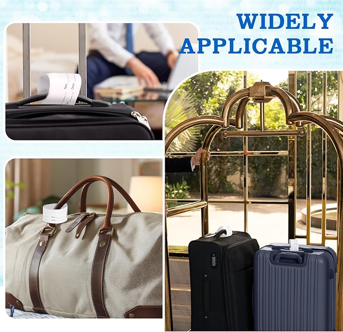 1000 Tags Paper Luggage Tags for Hotels Baggage Claim Check Tags with Transfer Tape Serial Numbering Paper Luggage Tags Hotel Luggage Claim Tag Claim Ticket for Suitcase Motel Bag Storage (White)