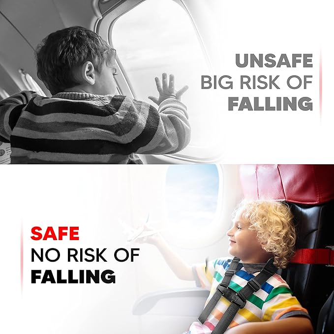 Child Airplane Safety Travel Harness - Safe and Comfortable Airplane Harness with Adjustable Straps - Airplane Travel Essentials for Kids and Toddlers