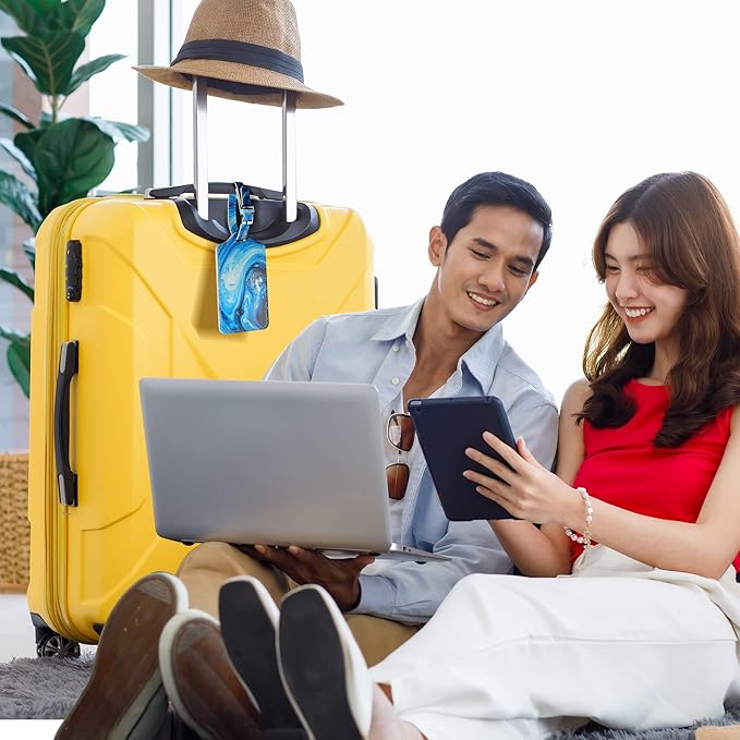 4 Pack Luggage Tag for Suitcases, Leather Suitcase Tags Identifiers, Cute Bag Name Travel Tags ID Labels for Women Men Travel Cruise Luggage by Sodsay