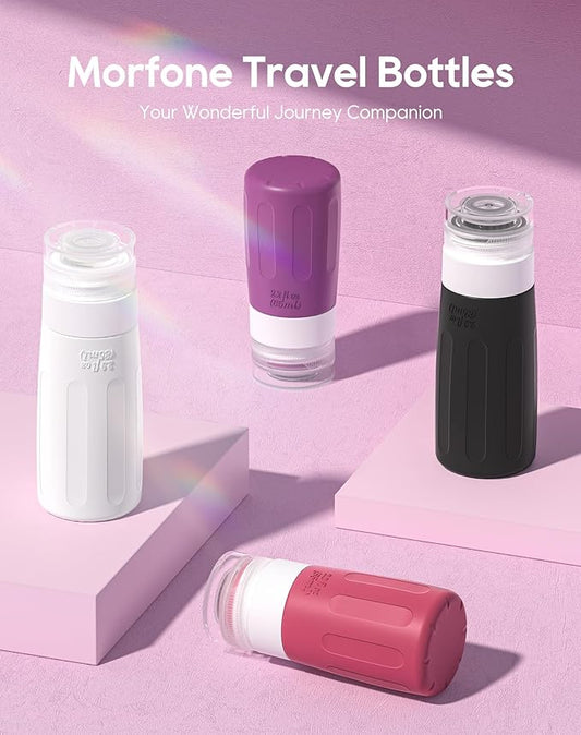 Morfone 16 Pack Travel Bottles Set for Toiletries, TSA Approved Travel Containers Leak Proof Silicone Squeezable Travel Accessories 2oz 3oz for Shampoo Conditioner Lotion Body Wash (BPA Free)