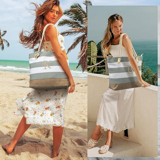 YOOLIFE Beach Bags for Women - Travel Canvas Beach Tote, Pool Waterproof Bag, Travel Essentials, Gifts for Women Birthday