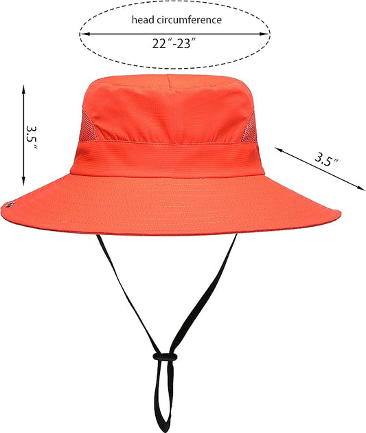 Womens Summer Sun Hat Beach Hat Wide Brim Outdoor UV Protection Hat Foldable Cool Mesh Ponytail Bucket Hat