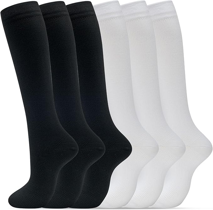 fenglaoda Compression Socks for Women Men Support Circulation 6 Pairs Socks For Nurse, Travel, Flight