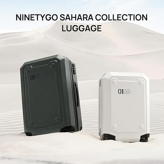 NINETYGO Carry On Luggage 22x14x9 Airline Approved, Carry On Suitcase with Smooth Double Spinner Wheels, Hard Shell PC+ABS Suitcase Carry-On, Lightweight Travel Luggage, TSA Approved (Black, Sahara)