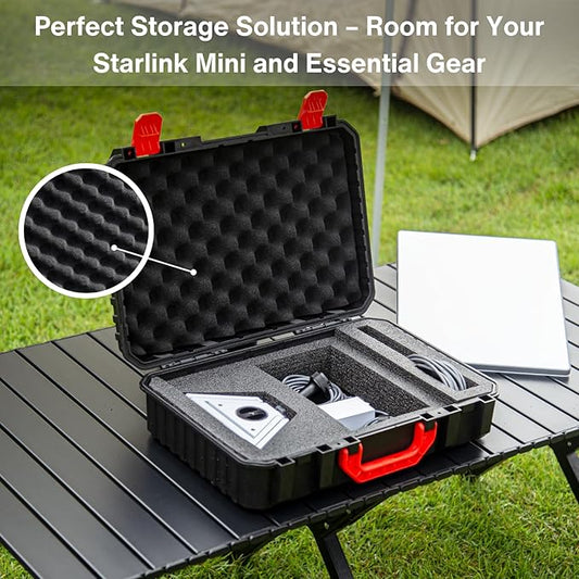 Storage Case for Starlink Mini, Protective Hard Case with EVA Padding for Starlink Mini, Router, Cables & Accessories, Portable, Durable and Lightweight