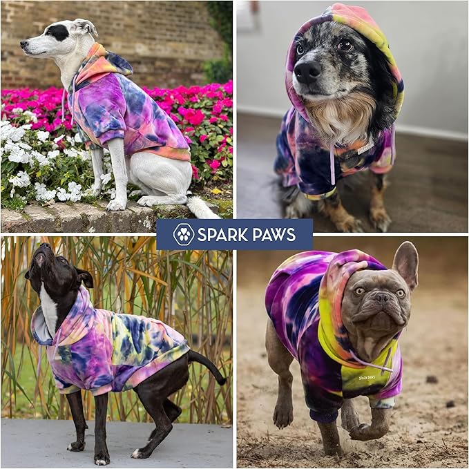 Spark Paws Dog Hoodie – Premium Dog Sweater for Small, Medium, and Large Dogs | Warm Outfits for French Bulldogs, Pitbull, Puppy, Winter Jacket Alternative - Berry Lemonade - L