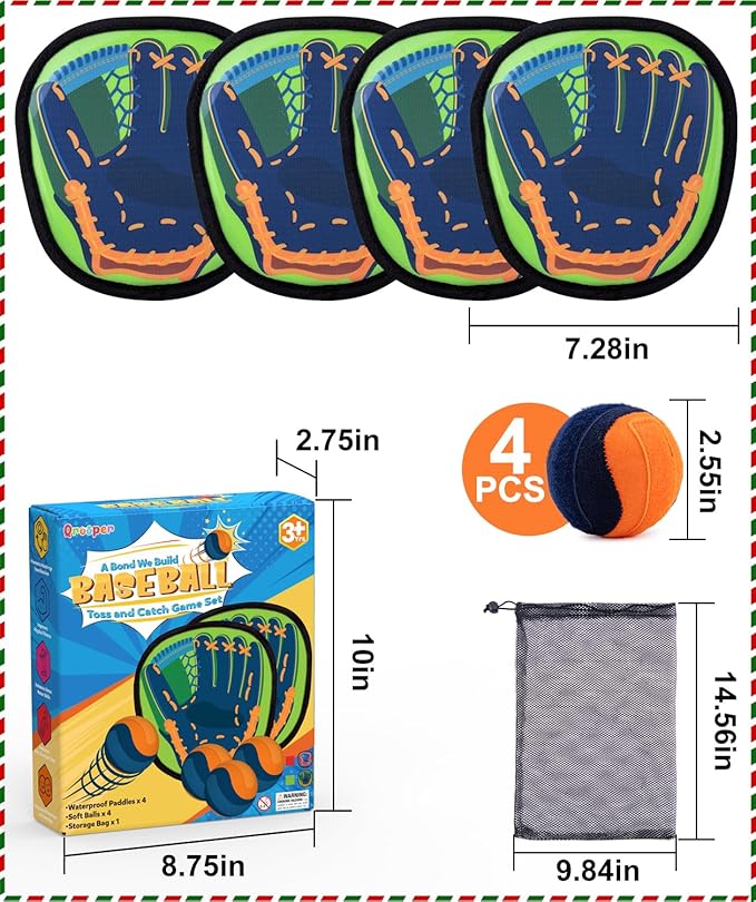 Toss and Catch Ball Game Kids Toys for 3 4 5 6 7 8 Year Old Boys Girls Birthda Gift, Valentines Day Gifts Outdoor Games Yard Play Beach Pool Toys for Kids Ages 4-8 8-12 Toddler Baseball Glove