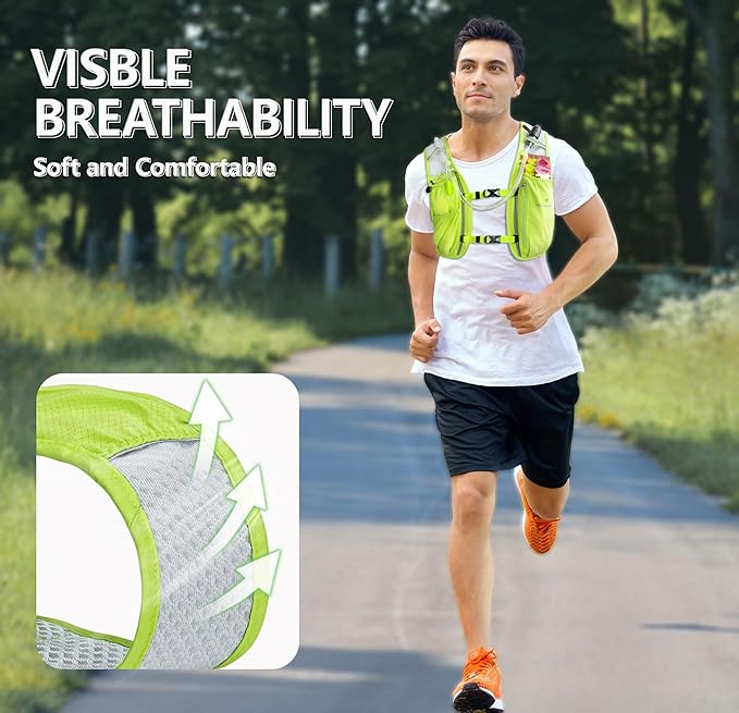 N NEVO RHINO Running Vest, Lightweight Hydration Vest, Insulated Water Backpack with 1.5L Water Bladder for Hiking, Trail, Running,Marathons,Cycling