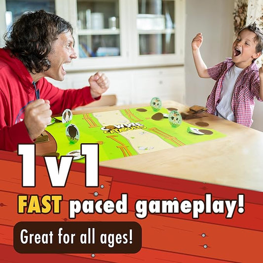 The Good Game Company Cowpie Catapults - Launch Poop with a Catapult to Knock Over Cows, Last Moo Standing Wins, Easy to Learn, Cow Tipping Funny Kid Family Board Game, Age 6+
