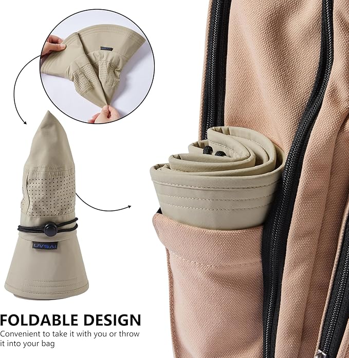 UPF 50+ Bucket Sun Hat with Laser Perforated Mesh Cooling Adjustable Breathable Lightweight for Outdoor Men Women