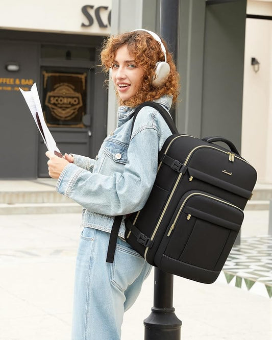 LOVEVOOK Travel Backpack for Women & Men - 17.3 Inch Carry On Backpack & Personal Item Backpack for Airlines, Spacious and Durable Design, with 3 Packing Cubes