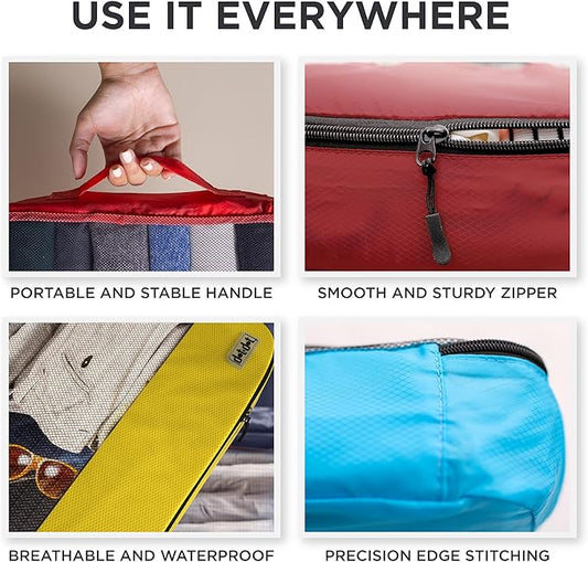 Large Packing Cubes for Travel - 5pc Packing Cubes for Suitcases - Lightweight Luggage Organizer Bags