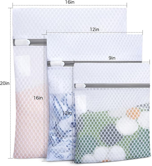 BAGAIL Laundry Bags Mesh Wash Bag for Intimates Lingerie and Delicates,3Pcs(Honeycomb, 1S, 1M, 1L)
