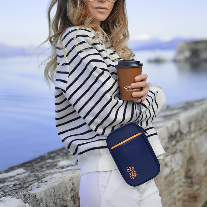 Travel Cable Organizer Bag Pouch Electronic Accessories Carry Case Portable Waterproof All-in-One Storage Bag for Cable,Charger, Phone, Hard Drive,SD Card-Navy Blue