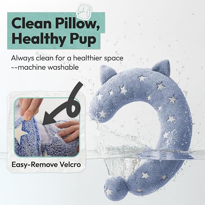 Dog Calming Pillow, Glow in The Dark Dog Put Head on, Soft Question Mark Pillows for Dogs, Kids, Adults, Washable Dog Bed Pillow, Cozy Dog Body Pillow Gifts (M Glow Blue)