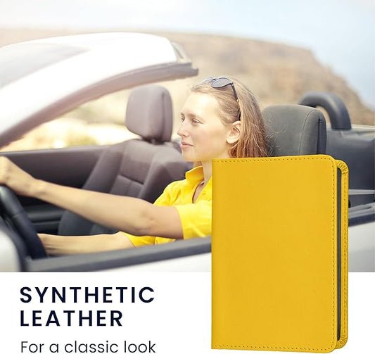 kwmobile Registration and Insurance Holder - Car Document Holder for Vehicle Documents and Cards - PU Leather - Black