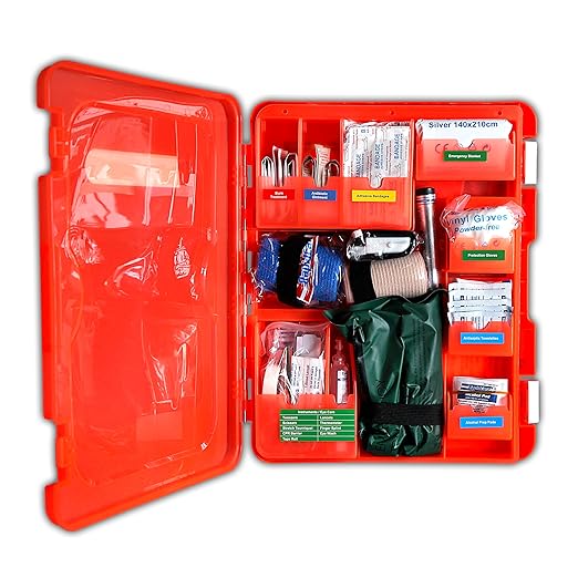 Rapid Care First Aid Kit, 100 Person Trauma Kit, 217 Pieces, ANSI 2021 Compliant, Exceeds OSHA Standards, AB2660 Trauma Ready, for Workplace, Home, Jobsite, Outdoor Emergency Use