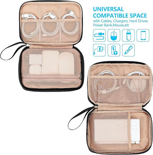 NISHEL Travel Cord Organizer Case, Large, black