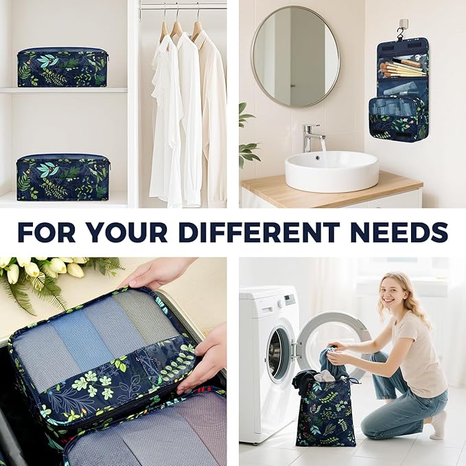 BAGAIL 9 Set Packing Cubes Luggage Packing Organizers for Travel Accessories