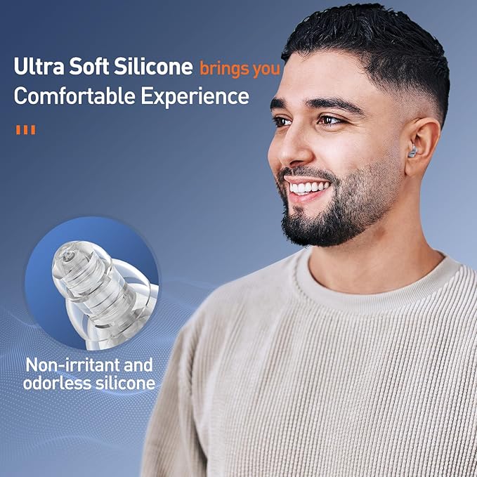 High Fidelity Concert Ear Plugs, Noise Cancelling Silicone Ear Plugs 2 Pairs Great for Concerts Loud Music, Musicians, Motorcycles, Airplanes, Raves, Hearing Protection -23 dB