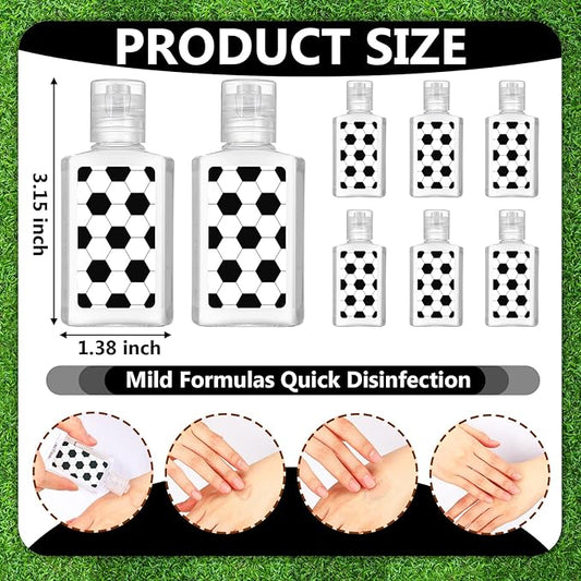 50 Pcs Soccer Party Favors - Mini Hand Sanitizer Soccer Senior Night Gifts Bulk Travel Size for Team Sports Theme Party Supplies Birthday Goodie Bags Stuffers