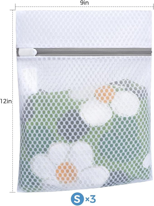 BAGAIL Laundry Bags Mesh Wash Bag for Intimates Lingerie and Delicates,3Pcs(Honeycomb,3S)