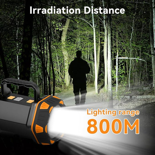 Camping Lantern Rechargeable, 2 Pack Orange LED Camping Flashlight, 4800 Capacity Battery Powered, Portable Camping Light 4+4 Modes for Emergency Outdoor Hiking Power Outages Fishing