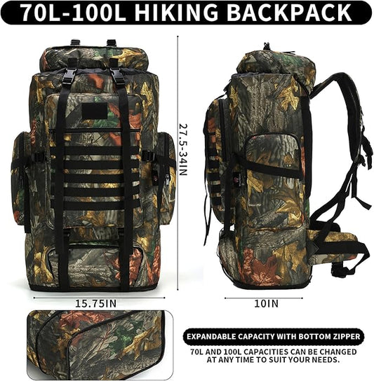 W WINTMING Hiking Backpack for Men 70L/100L Camping Backpack Military Rucksack Molle 3 Days Assault Pack for Climbing | Camping Backpack, 3 Days Assault Pack, for Climbing