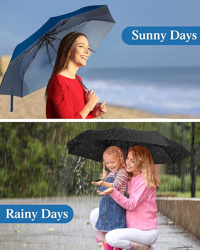 Yahenda 4 Pack Windproof Travel Umbrellas Bulk Automatic Open and Close Umbrella Folding Rain Umbrella for Men Women