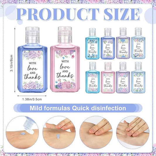 50 Pcs Hygrangea Mini Hand Sanitizer Bulk Thank You Gift Favors Small Hand Sanitizer for Guest 1fl oz Travel Size Hand Soap Gift for Wedding and Baby Shower Supplies