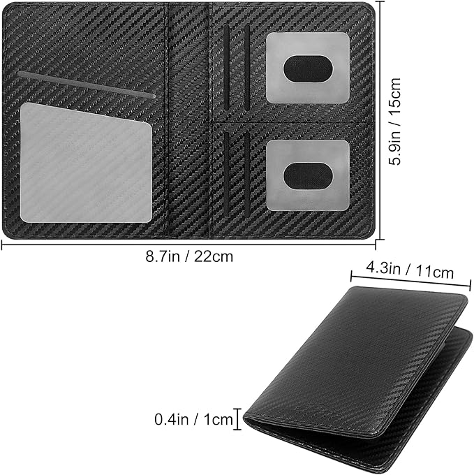 Car Registration and Insurance Holder with Magnetic Shut, Vehicle License Document Glove Box Compartment Organizer - For Documents, License, Cards