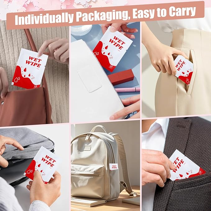 100 Pack Wet Wipes Individually Wrapped, Travel Size Wipes Bulk, Unscented Hand Wipe, Wet Wipe Quickly Cleaning Our Hands for Travel, Home, Wedding, Barbecue, Restaurant