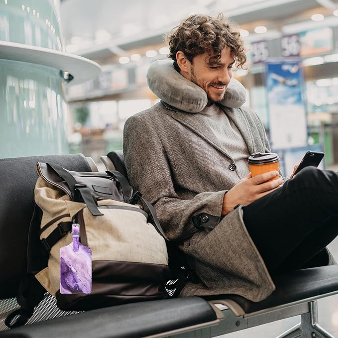 4 Pack Luggage Tag for Suitcases TSA Approved, Leather Suitcase Tags Identifiers, Cute Bag Name Travel Tags ID Labels for Women Men Cruise Airport Luggage Travel Essentials by Sodsay