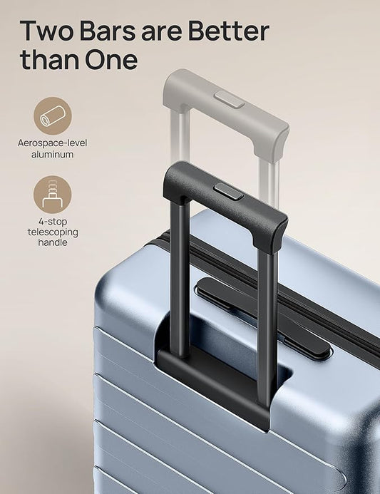 NINETYGO Carry On Luggage 22x14x9 Airline Approved, 20 Inch Luggage with Smooth Spinner Wheels, Expandable, Hard Shell PC Suitcase, Lightweight Travel Luggage, TSA Approved (Shadow, Rhine Max)