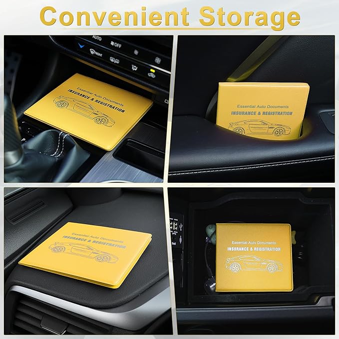 UYYE Car Organizer, 2-Pack Glove Box Documents Holder, Yellow, Waterproof, Classic Style, Space Theme, Unisex-Adults, Vehicle Owners, Drivers