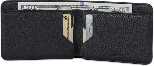 Vaultskin MANHATTAN Slim RFID Blocking Bifold Leather Wallet for Men - Minimalist Front Pocket Card Holder, Holds 9 Cards & Cash, Premium Italian Leather