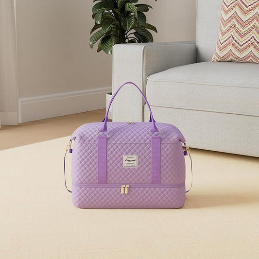 LOVEVOOK Travel Duffle Bag,Weekender Bags for Women with Shoe Compartment,Carry on Overnight Bag with Toiletry Bag,Gym Duffel Bag with Wet Pocket, Hospital Bags for Labor and Delivery