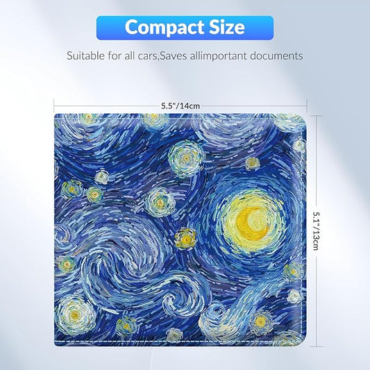 Car Registration and Insurance Card Holder,Vehicle Glove Box Car Organizer,Accessories Case for Storing Driving Licences, Cards, Documents