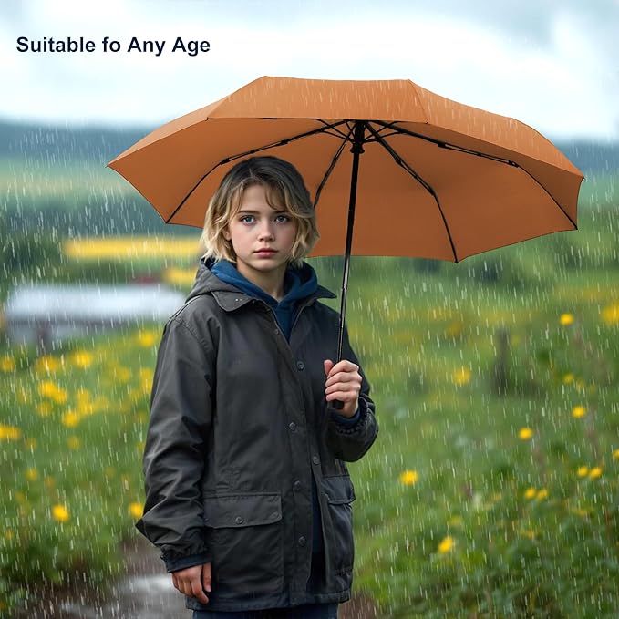 SoulRain Travel Umbrella - Compact Umbrella for Rain - Perfect Large Auto Folding Umbrella - Ideal Car umbrella, Small umbrella, and Travel Companion