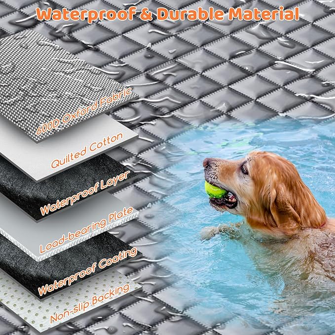 URPOWER Dog Car Seat Cover for Back Seat, Waterproof Hard Bottom Dog Car Hammock with Mesh Window & Side Flap, Pet Backseat Protector for Car, SUV, Truck